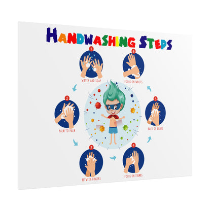Rolled Posters - Super kiddo how to wash hand properly - [[{"value":"Wonderwear Kid"}]]