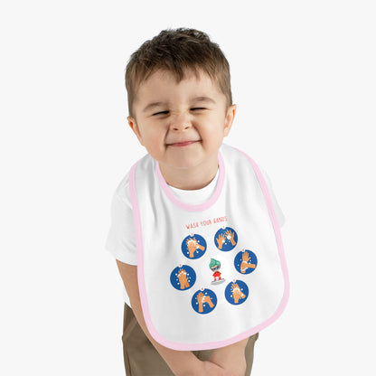 Baby Bib - Super kiddo teaching how to wash hands - [[{"value":"Wonderwear Kid"}]]