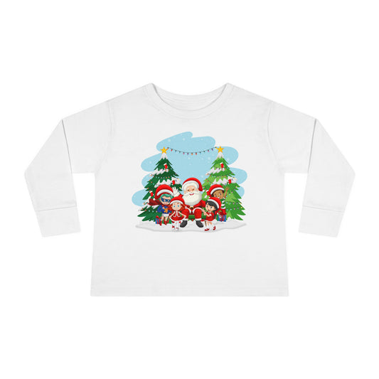 Toddler Long Sleeve Tee - Super kiddo with santa claus - [[{"value":"Wonderwear Kid"}]]
