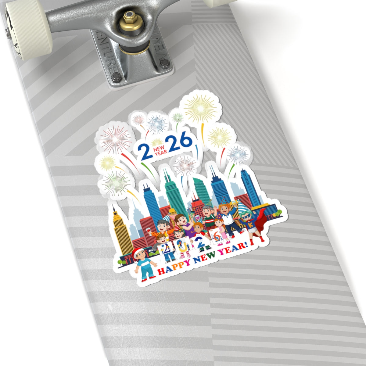 Kiss-Cut Stickers - Happy new year with fireworks - [[{"value":"Wonderwear Kid"}]]