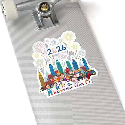 Kiss-Cut Stickers - Happy new year with fireworks - [[{"value":"Wonderwear Kid"}]]
