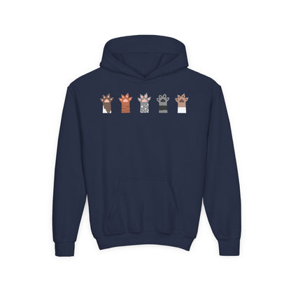 Youth Heavy Blend Hooded Sweatshirt - Group of paw Printify