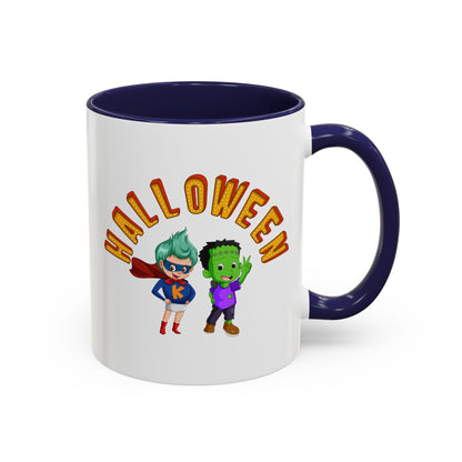 Accent Coffee Mug - Holloween with super kiddo Printify