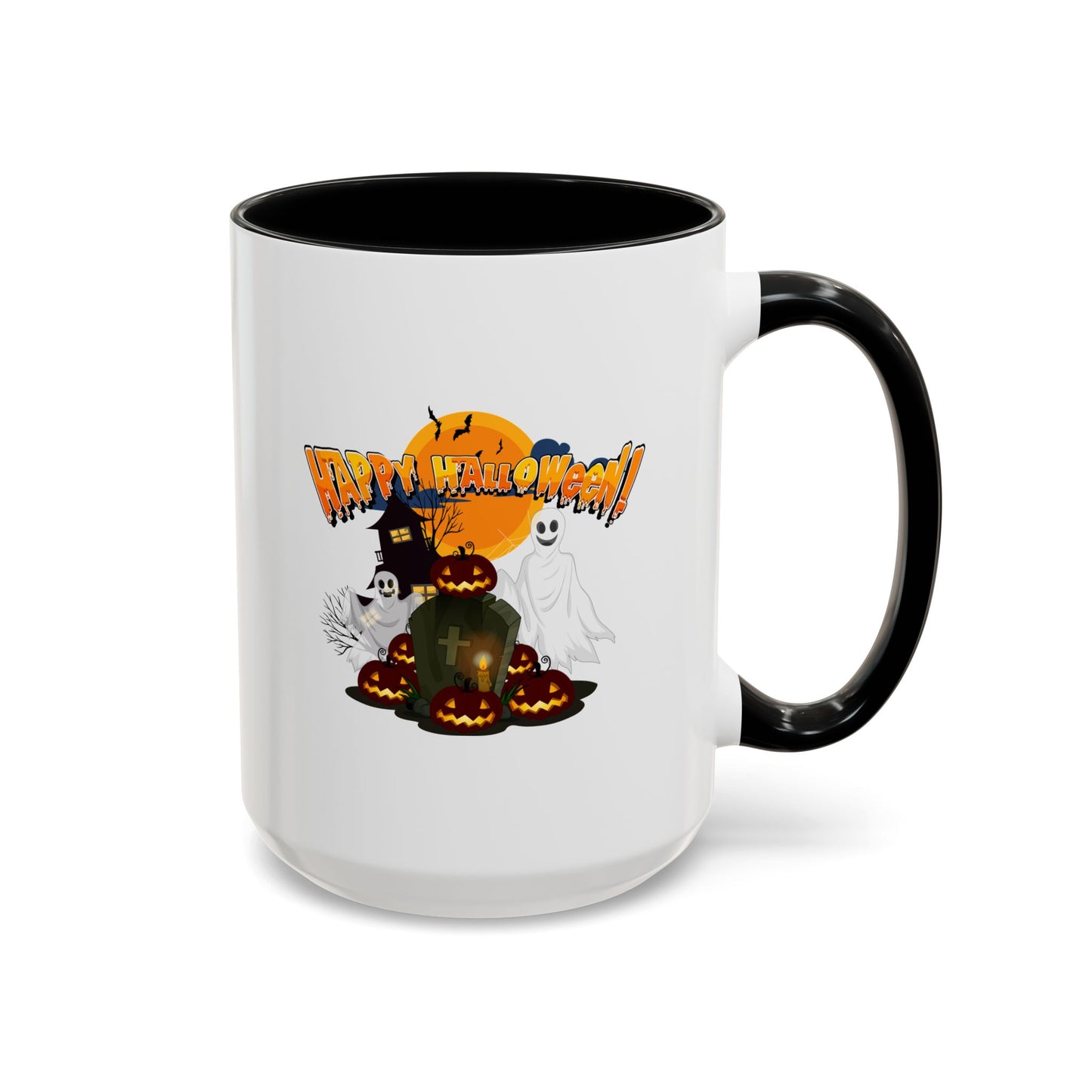 Accent Coffee Mug - Happy holloween - cemetery