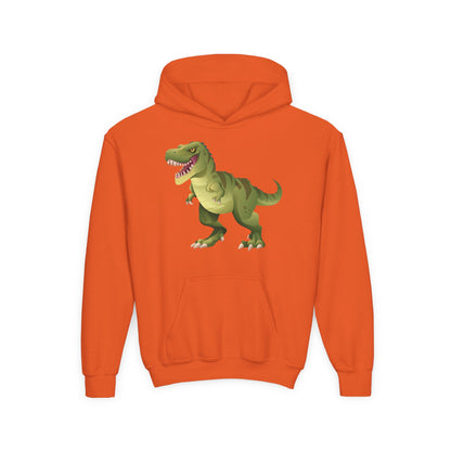 Youth Heavy Blend Hooded Sweatshirt - Tyrannosaurus Printify