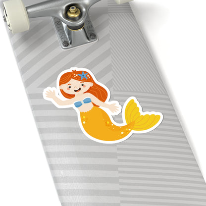 Kiss-Cut Stickers - mermaid yellow tail Printify
