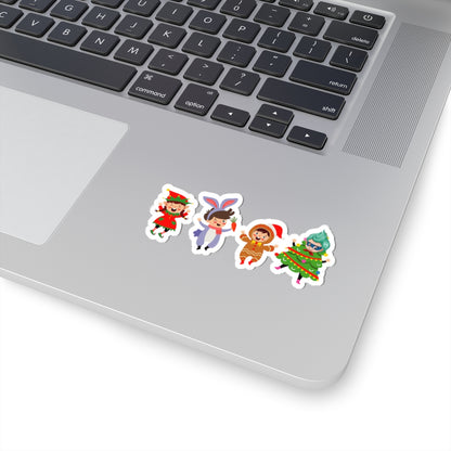 Kiss-Cut Stickers - Super kiddo in christmas tree attire - [[{"value":"Wonderwear Kid"}]]