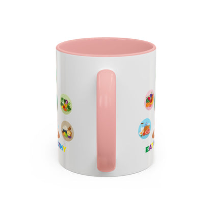 Accent Coffee Mug - Supper kiddo showing healthy food to eat - [[{"value":"Wonderwear Kid"}]]