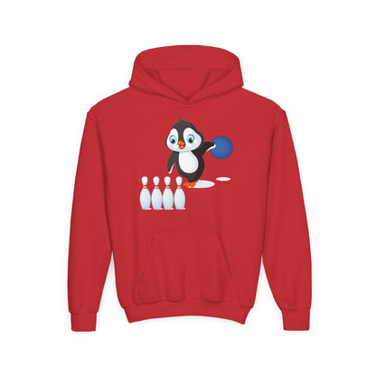 Kids Penguin Bowling Hoodie Printify