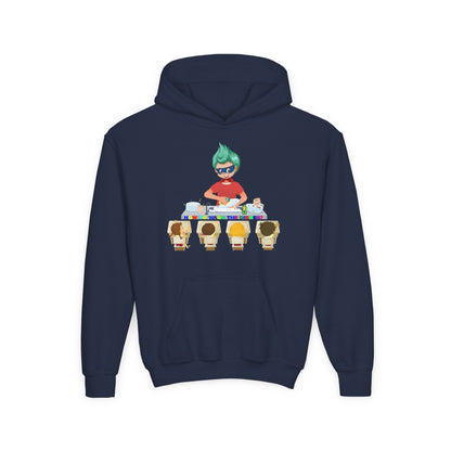 Youth Heavy Blend Hooded Sweatshirt - Little kiddo teaching to wash dishes - [[{"value":"Wonderwear Kid"}]]