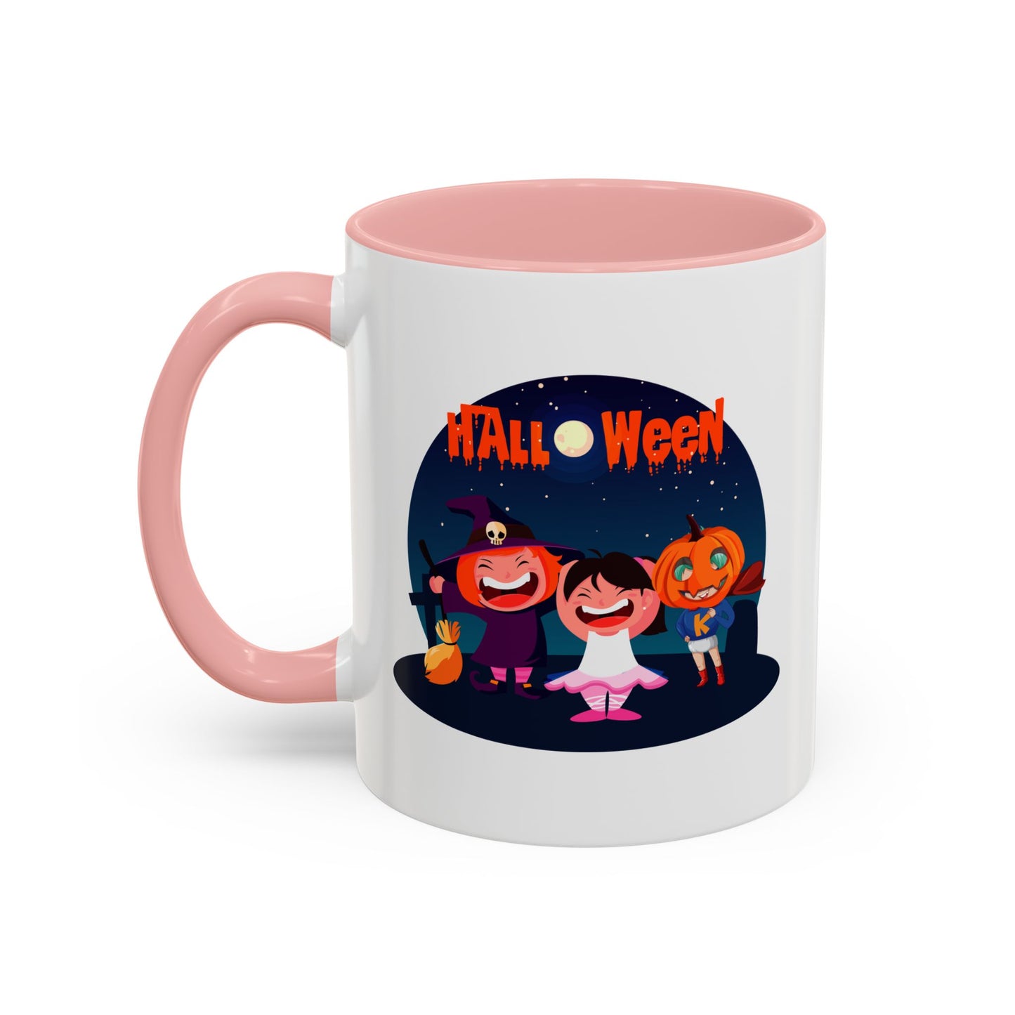 Accent Coffee Mug - Super kiddo wearing pumpkin