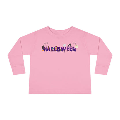 Toddler Long Sleeve Tee - Holloween word Printify