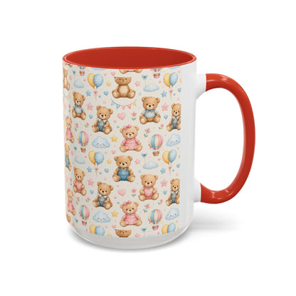 Accent Coffee Mug  (11/15 oz) - Pastel Teddy Bear Nursery