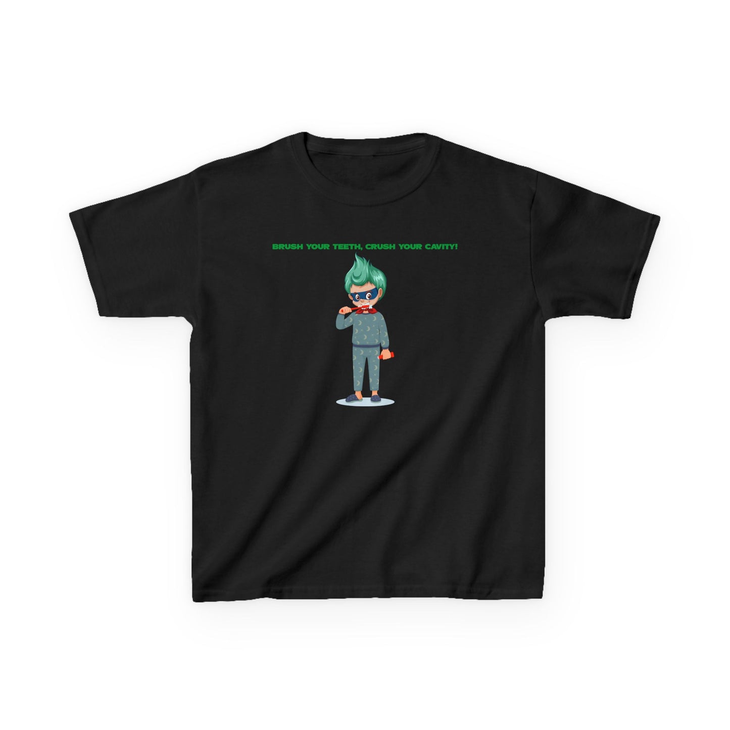 Kids Heavy Cotton™ Tee - Super kiddo brushing teeth - [[{"value":"Wonderwear Kid"}]]