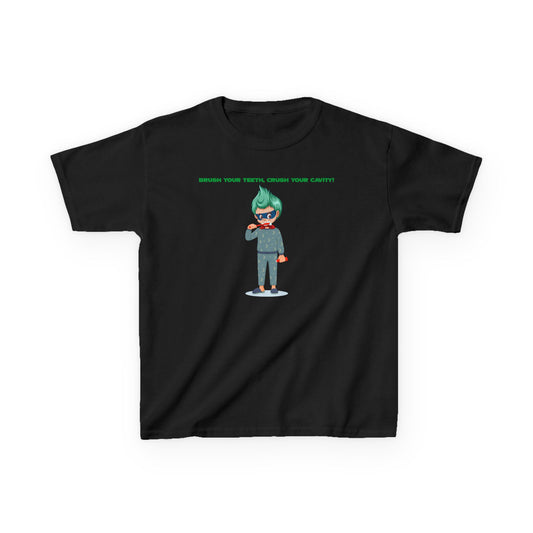 Kids Heavy Cotton™ Tee - Super kiddo brushing teeth - [[{"value":"Wonderwear Kid"}]]