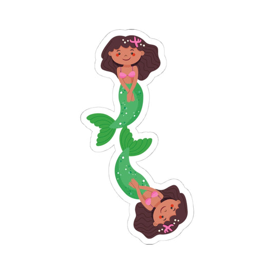 Kiss-Cut Stickers - mermaid green tail Printify