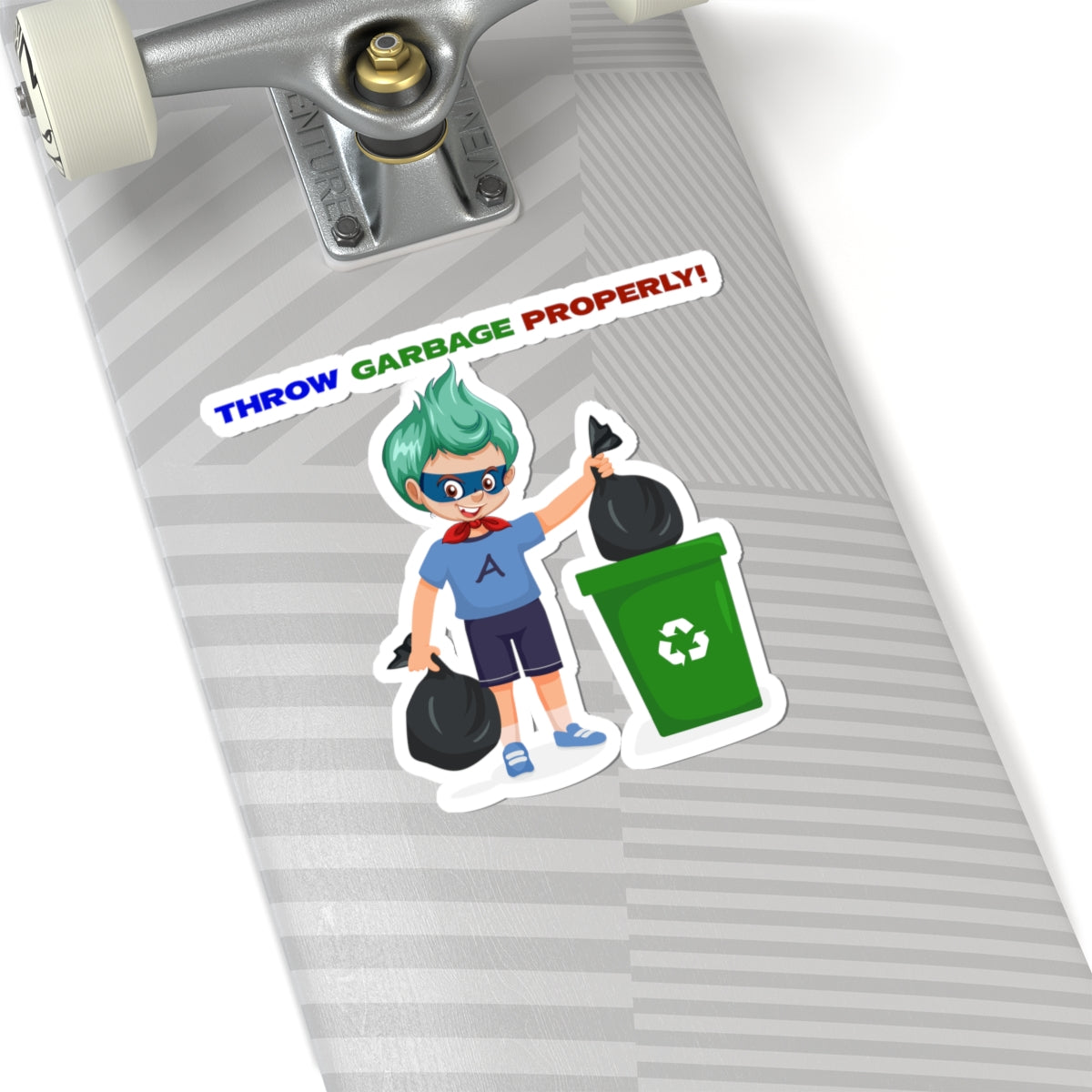 Kiss-Cut Stickers - Super kiddo taking trash out - [[{"value":"Wonderwear Kid"}]]