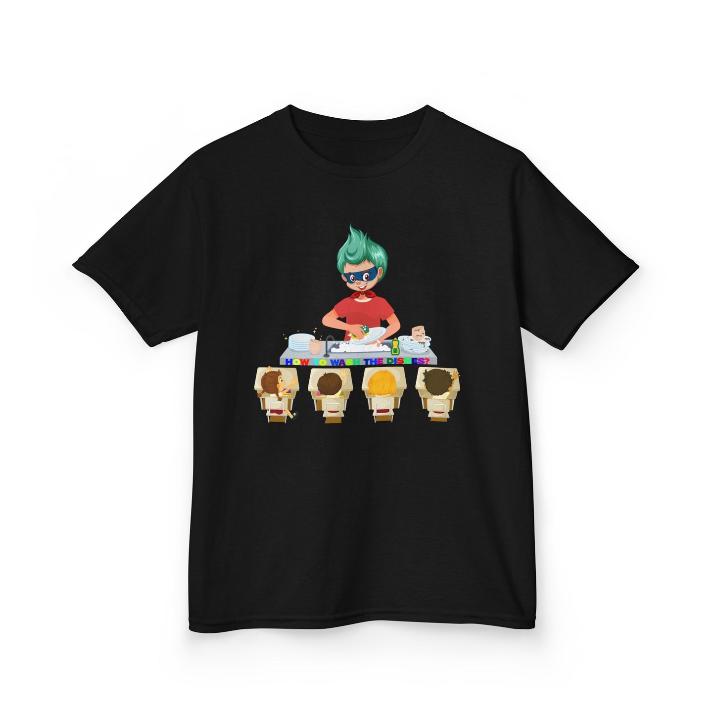 Kids Heavy Cotton™ Tee - Little kiddo teaching to wash dishes - [[{"value":"Wonderwear Kid"}]]