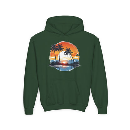 Kids Tropical Sunset Hoodie Printify