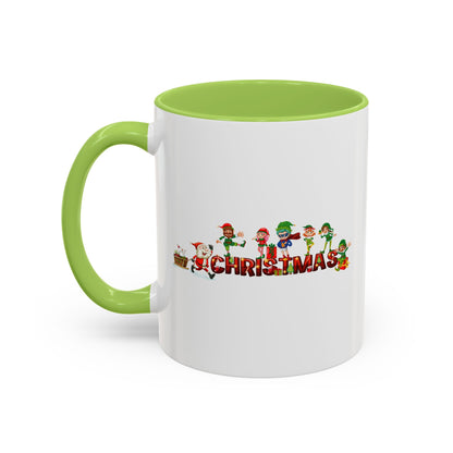 Accent Coffee Mug - Christmas with santa claus and friends - [[{"value":"Wonderwear Kid"}]]