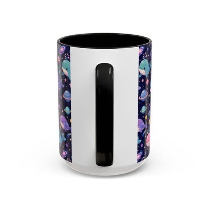 Accent Coffee Mug  (11/15 oz) - Cosmic Whale Adventure