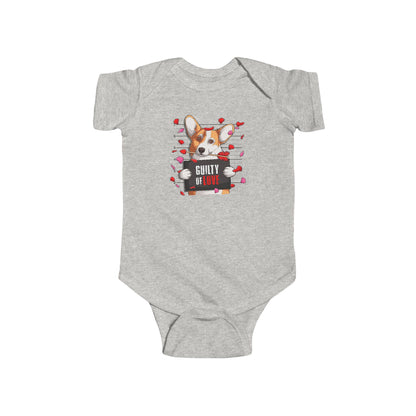 Infant Fine Jersey Bodysuit - Valentines -  Corgi Guilty of love - [[{"value":"Wonderwear Kid"}]]