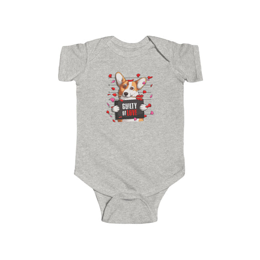 Infant Fine Jersey Bodysuit - Valentines -  Corgi Guilty of love - [[{"value":"Wonderwear Kid"}]]