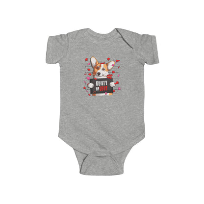 Infant Fine Jersey Bodysuit - Valentines -  Corgi Guilty of love - [[{"value":"Wonderwear Kid"}]]