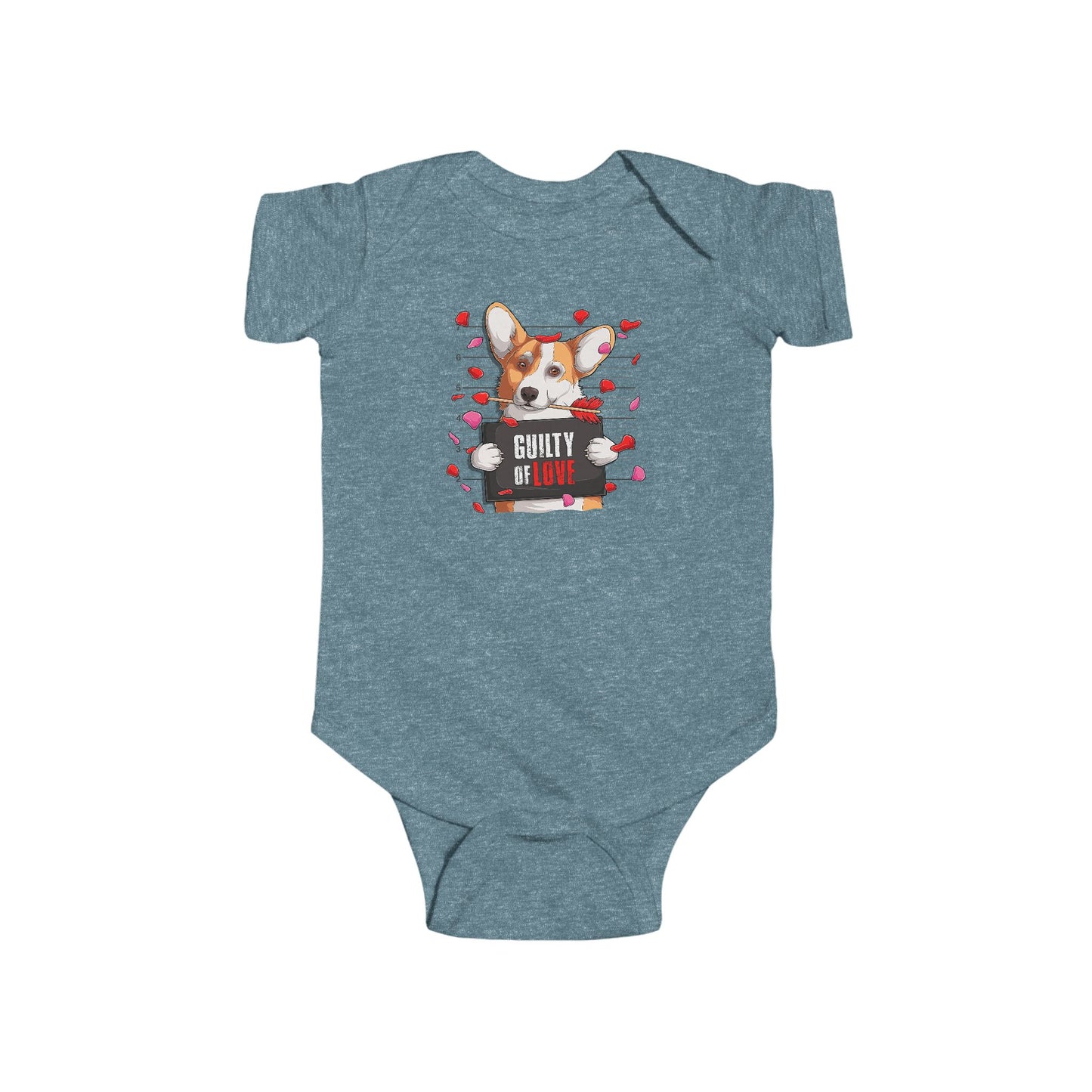 Infant Fine Jersey Bodysuit - Valentines -  Corgi Guilty of love - [[{"value":"Wonderwear Kid"}]]