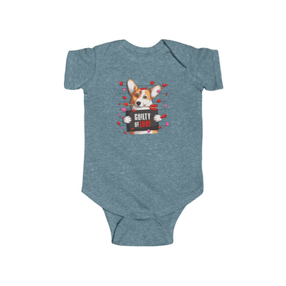 Infant Fine Jersey Bodysuit - Valentines -  Corgi Guilty of love - [[{"value":"Wonderwear Kid"}]]