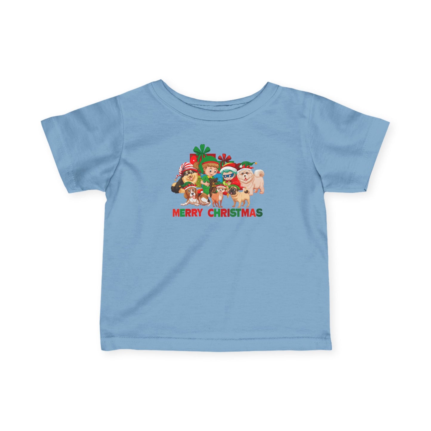 Infant Fine Jersey Tee - Christmas with super kiddo pet friends with text - [[{"value":"Wonderwear Kid"}]]