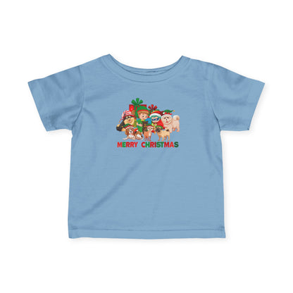 Infant Fine Jersey Tee - Christmas with super kiddo pet friends with text - [[{"value":"Wonderwear Kid"}]]