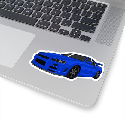Kiss-Cut Stickers - Blue Sports Car Printify