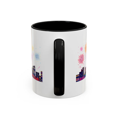 Accent Coffee Mug - Super kiddo with fireworks with text - [[{"value":"Wonderwear Kid"}]]