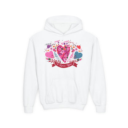 Youth Heavy Blend Hooded Sweatshirt - I love you Printify