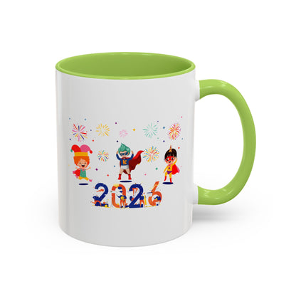 Accent Coffee Mug - Super kiddo and other hero - [[{"value":"Wonderwear Kid"}]]