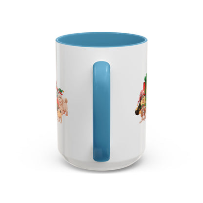 Accent Coffee Mug - Christmas with super kiddo pet friends without text - [[{"value":"Wonderwear Kid"}]]
