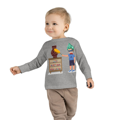 Toddler Long Sleeve Tee - Super kiddo cleaning a vase - [[{"value":"Wonderwear Kid"}]]