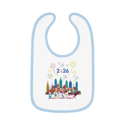 Baby Bib - Happy new year with fireworks - [[{"value":"Wonderwear Kid"}]]