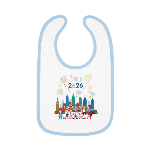 Baby Bib - Happy new year with fireworks - [[{"value":"Wonderwear Kid"}]]