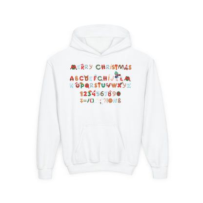 Youth Heavy Blend Hooded Sweatshirt - Christmas alphabet - [[{"value":"Wonderwear Kid"}]]