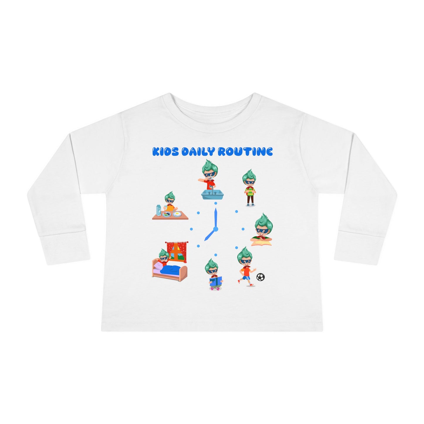 Toddler Long Sleeve Tee - Super kiddo daily routine - [[{"value":"Wonderwear Kid"}]]