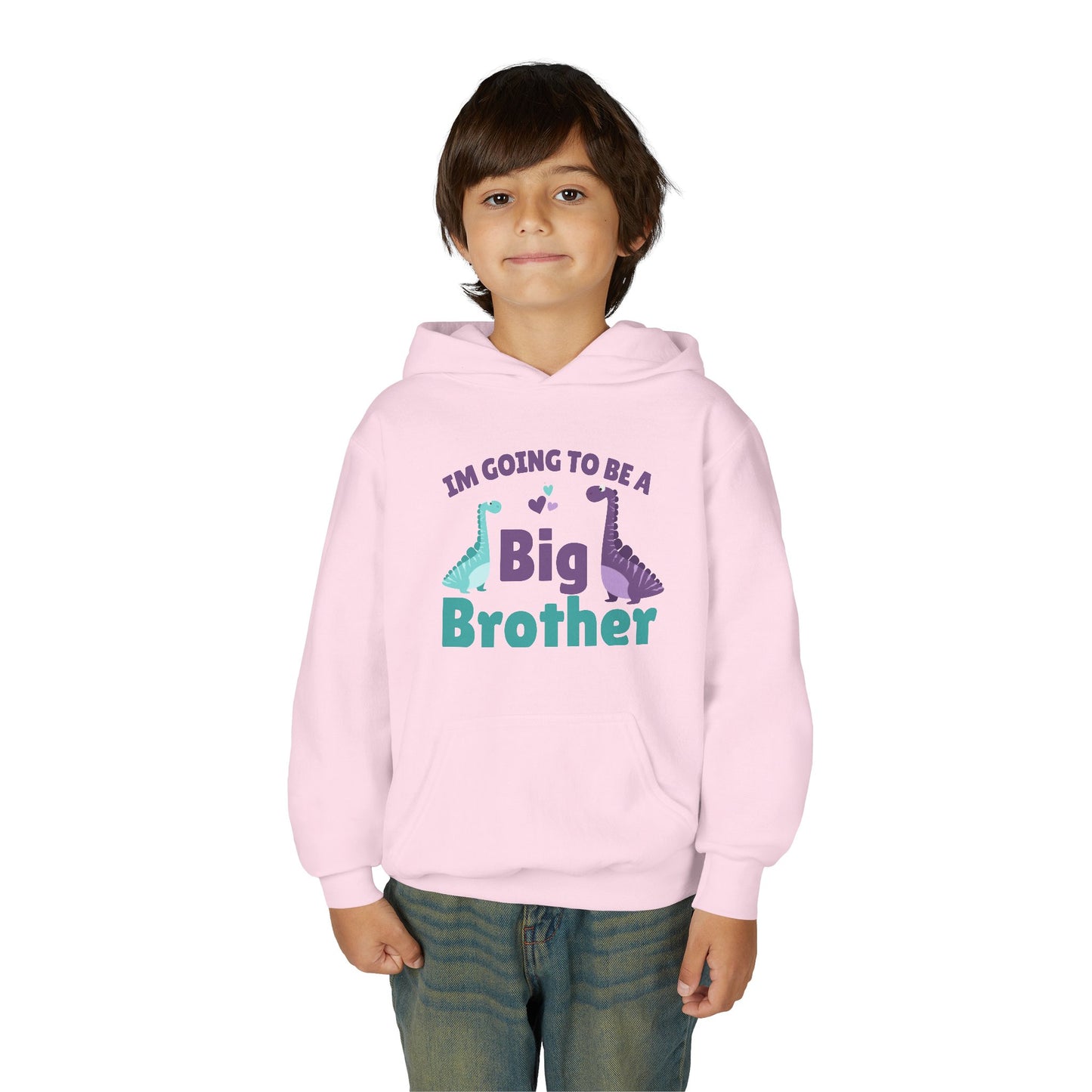 Youth Heavy Blend Hooded Sweatshirt - Big Brother Dinosaur