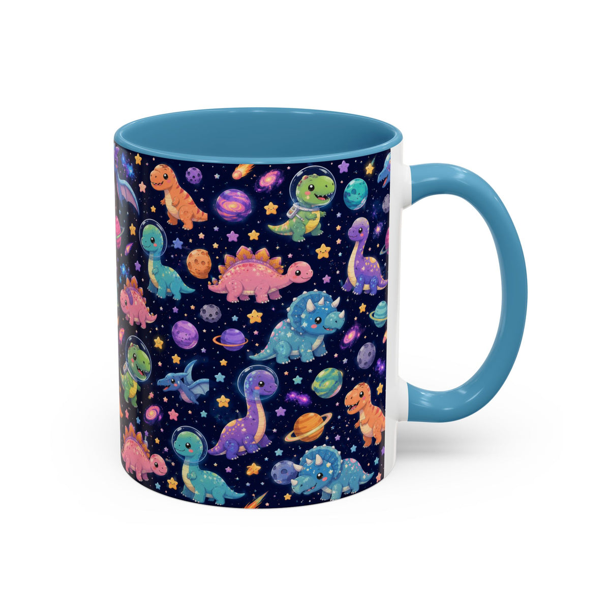 Accent Coffee Mug  (11/15 oz) - Cosmic dinosaurs