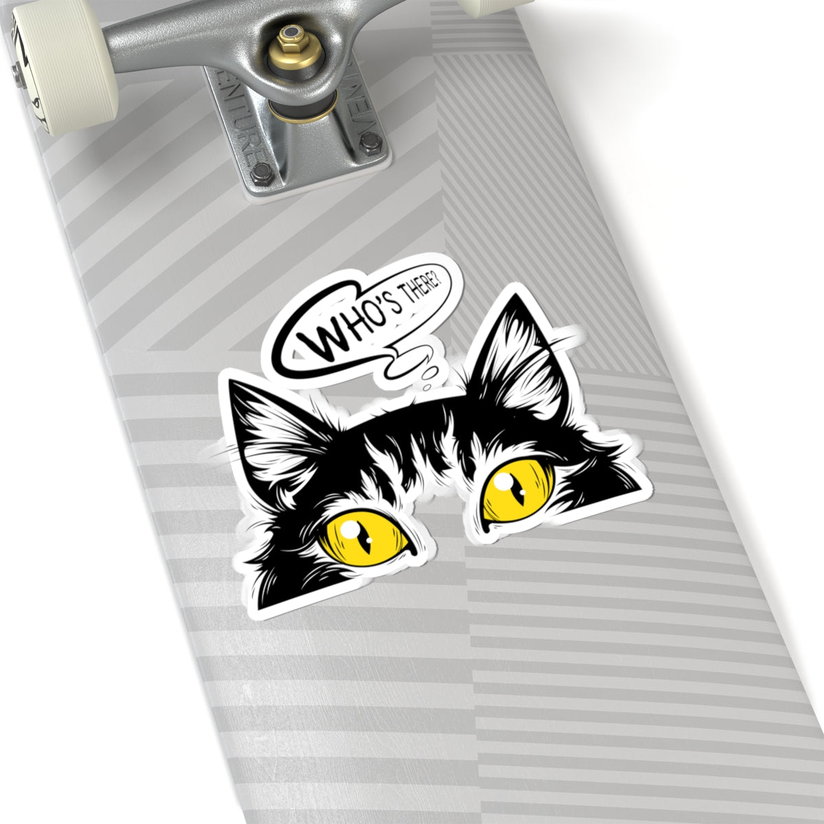 Kiss-Cut Vinyl Decals - Whos there cat