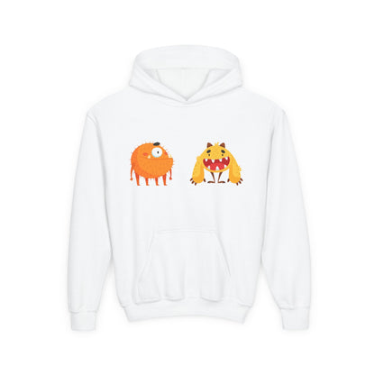 Youth Heavy Blend Hooded Sweatshirt - Toothy monsters.png Printify