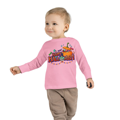 Toddler Long Sleeve Tee - Happy halloween banner Printify