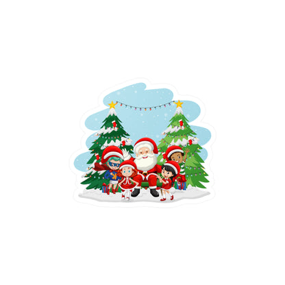 Christmas Kiss-Cut Vinyl Decals – Super kiddo with santa claus - [[{"value":"Wonderwear Kid"}]]