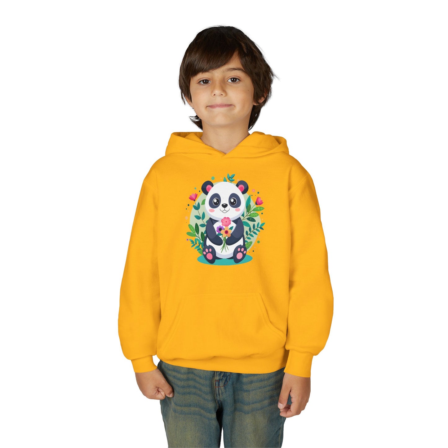 Youth Heavy Blend Hooded Sweatshirt - Adorable panda