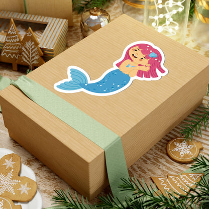 Kiss-Cut Stickers - mermaid blue tail Printify